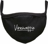 Viruswappie Rustaagh mondkapje - gezichtsmasker - wasbaar - niet medisch - zwart - tekst - bedrukt