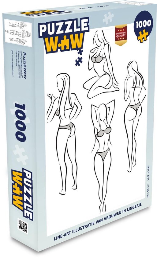 Puzzle érotique ligne art 1000 pièces - art illustration Line des femmes en  lingerie | bol