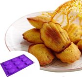 Moule à madeleines en Siliconen - Side Branch - antiadhésif - 9 madeleines - pleine grandeur - moule à pâtisserie - pliable - durable - forme - réutilisable - dessert - desserts - cuisson - pâtisserie - gâteau - tarte - livraison gratuite - violet