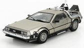 The 1:18 Diecast modelcar of the De Lorean Time Machine of the movie Back to the Future 2. The manufacturer of the scalemodel is Sunstar.This model is only online available.