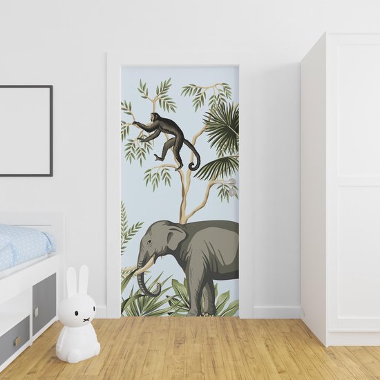 Deursticker Kinder Jungle 1 - 100 x 250 cm - Gratis installatie-kit - Snelle levering