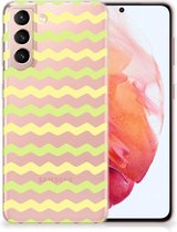 Siliconen Back Cover Samsung Galaxy S21 GSM Hoesje Waves Yellow