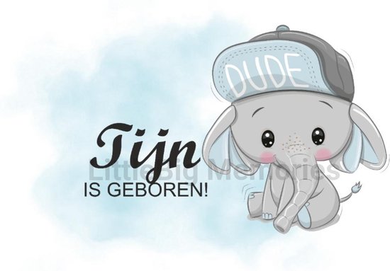 Raamsticker Olifant - Hoera een jongen - raamsticker - muursticker - raam sticker - geboorte sticker - raam en deur stickers