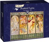 Mucha - Four Seasons, 1900 (1000 stukjes, kunst puzzel)