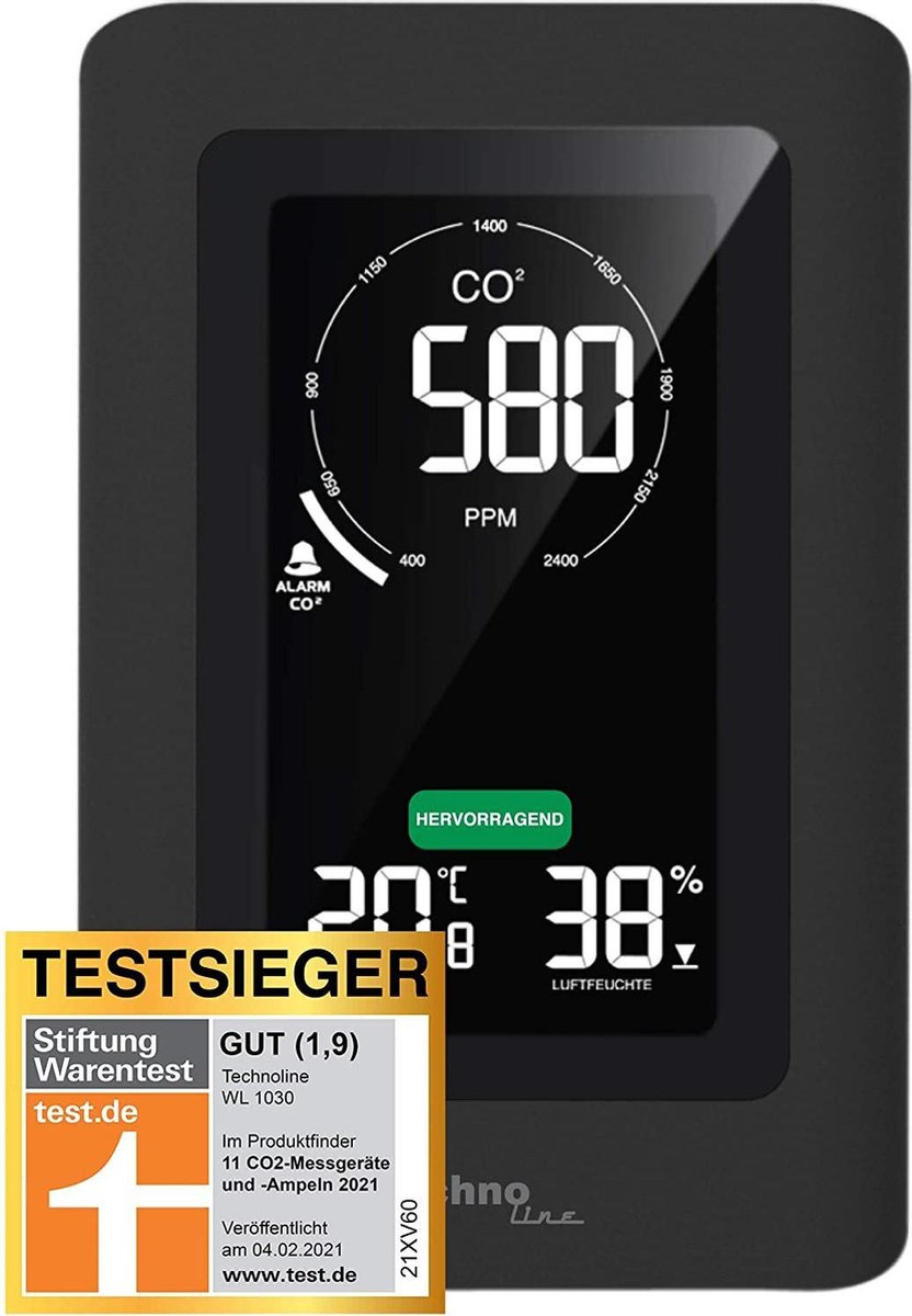 Technoline WL 1030 - CO2 Meter - Thermo/Hygrometer - Zwart