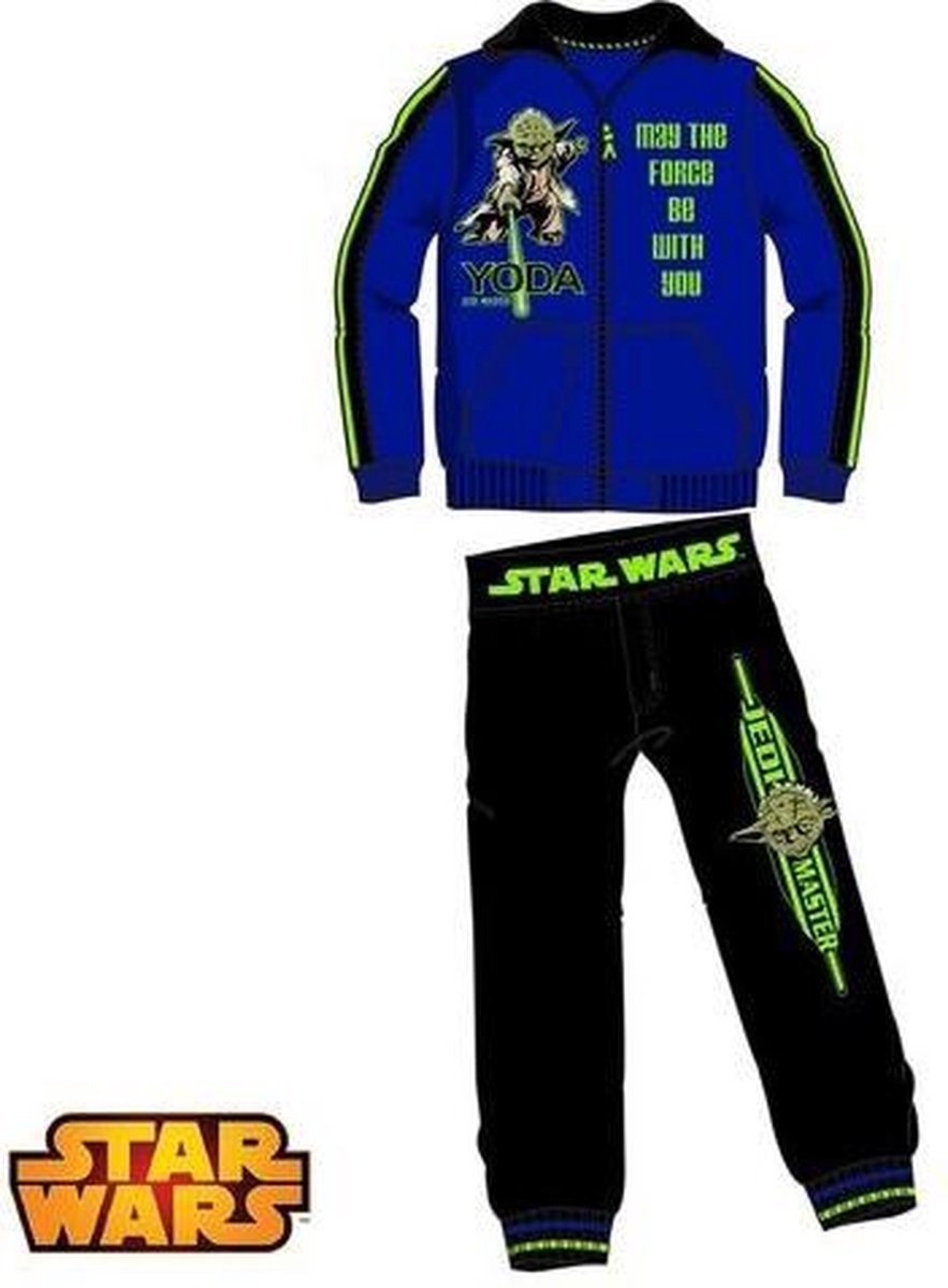 Star Wars joggingpak jongen, blauw,  met Yoda opdruk, maat 104