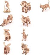 Bixorp- Set Decoratieve Beeldjes van 9 Houten Dieren - Modelbouwpakket