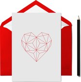 Geometrisch hart - Valentijn - Dubbele kaart - Studio Mintt
