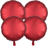 Amscan Folieballonnen Satin Luxe Circle 43 Cm Rood 4 Stuks