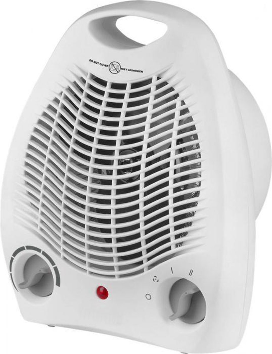 EDM Elektrische VentilatorKachel - 1000-2000W - Wit - 21 x 12,5 x 27 cm