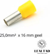 Adereindhuls 25,0x16 mm geel 100 stuks | Ferrule | Draadhuls | Adereindhulzen | Eindverbinder
