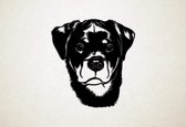 Wanddecoratie - Hond - Rottweiler 5 - M - 64x60cm - Zwart - muurdecoratie - Line Art