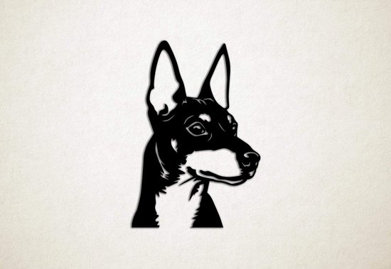 Wanddecoratie - Hond - Manchester Terrier 5 - M - 87x60cm - Zwart - muurdecoratie - Line Art