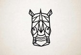 Wanddecoratie - Neushoorn 2 - M - 87x53cm - Zwart - muurdecoratie - Line Art