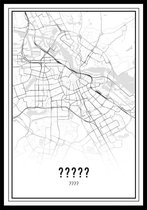 Je eigen gepersonaliseerde City Map (stadsposter) A2