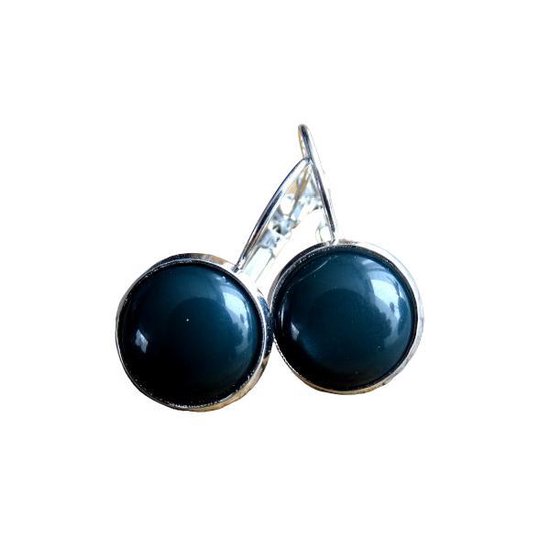 2 Love it Deep Teal Blue - Boucles d'oreilles pendantes - longueur 2,5 cm - diamètre 12 mm