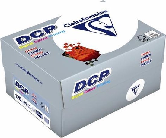 Laserpapier Clairefontaine DCP A4 120gr wit - DOOS 5 x 250vel