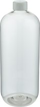 Lege plastic fles 1 liter PET transparant - met witte dop - set van 10 stuks - navulbaar - Leeg