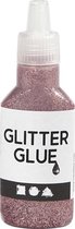 Glitterlijm. roze. 25 ml/ 1 fles