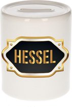 Hessel naam cadeau spaarpot met gouden embleem - kado verjaardag/ vaderdag/ pensioen/ geslaagd/ bedankt