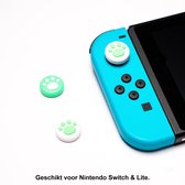 Nintendo Switch & Lite | 1 Set = 2 Thumbgrips | Hondenpootjes | Groen/  Wit
