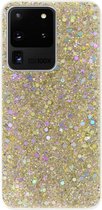 ADEL Premium Siliconen Back Cover Softcase Hoesje Geschikt voor Samsung Galaxy S20 Ultra - Bling Bling Glitter Goud