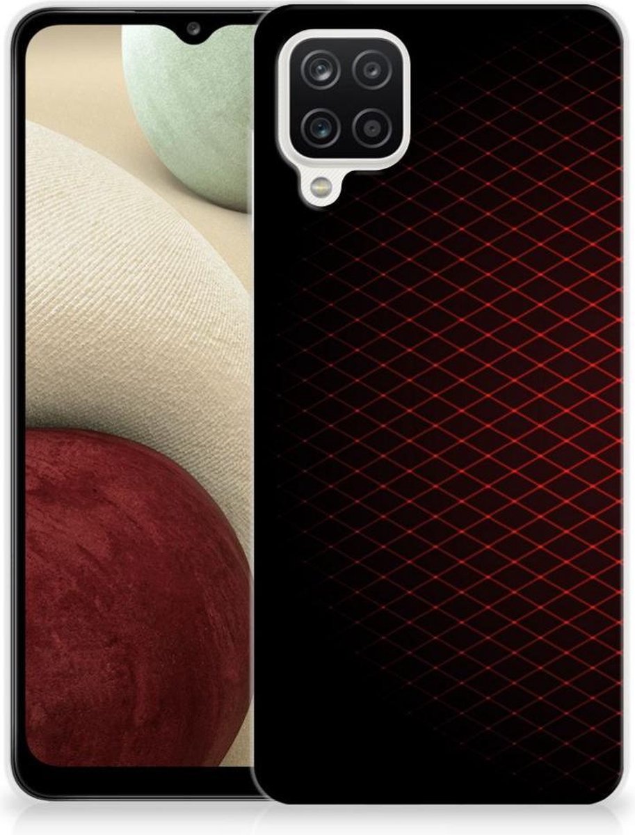 Samsung Galaxy A12 TPU bumper Geruit Rood