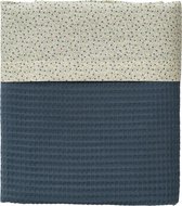 Cottonbaby ledikantlaken bloemetjesprint vintage zand/blauw 120x150 cm