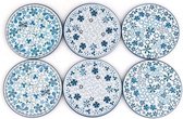 Bunzlau Castle opbergblik met 6 onderzetters - Indigo Lace