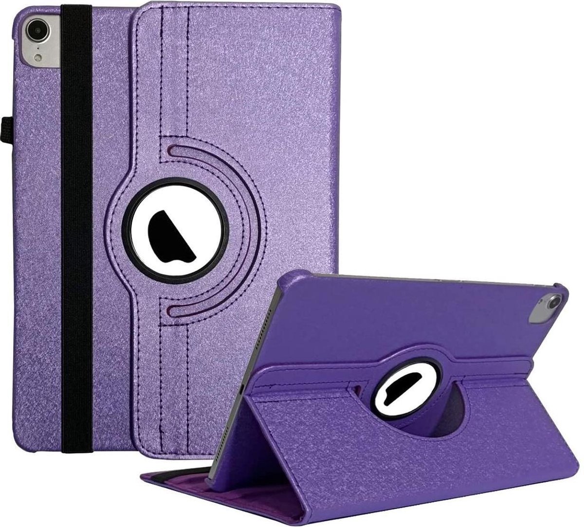 Book Cover Geschikt voor: Apple iPad Air 4 (2020) / iPad Air 5 (2022) 10.9 inch / iPad Air 11 inch (2025) M3 / (2024) M2 - Air 6 - Multi Stand Case - 360 Draaibaar Tablet hoesje - Tablethoes - Paars