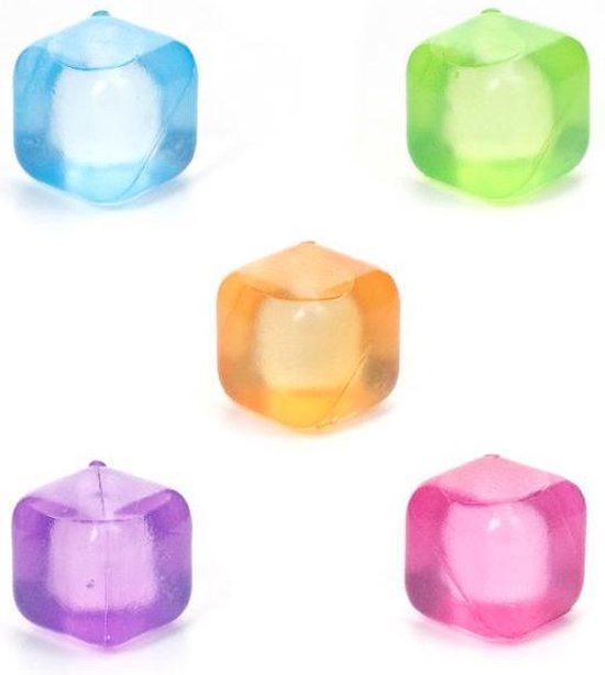 Kikkerland Herbruikbare ijsblokjes - Set van 30 - Ijsblokjesvorm - Kleur - Zomer - Cocktails