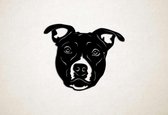 Wanddecoratie - Hond - Engelse Stafford 2 - S - 45x54cm - Zwart - muurdecoratie - Line Art
