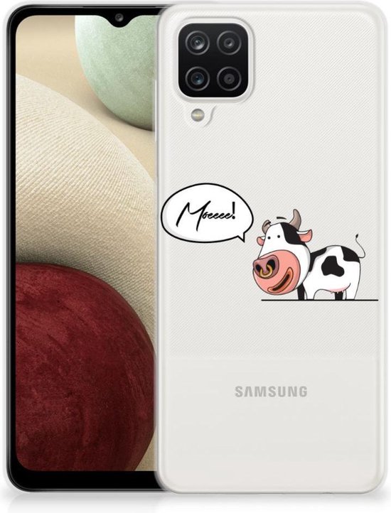 Foto hoesje Samsung Galaxy A12 Telefoon Hoesje Gepersonaliseerd Cadeau Cow  | bol.com