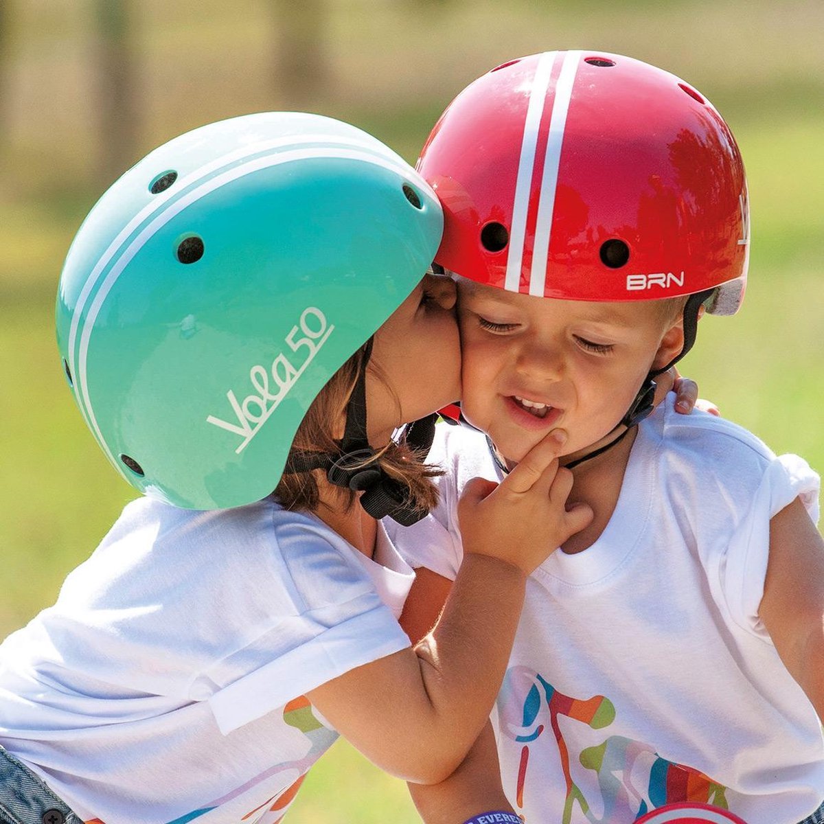Polisport XXS Baby Casque de vélo bébé petite tête jaune et bleu 44 cm
