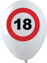 10x stuks Ballonnen 18 jaar verkeersbord versiering, Verjaardag