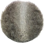 Bontkleedje TINE - Imitatie bont - Grijs / Wit - Ø 35 cm