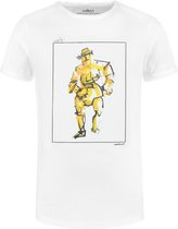 Collect The Label - Walking Man T-shirt - Wit - Unisex - M