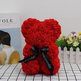 Rozen Teddybeer 25cm - Valentijns cadeau - Verjaardagscadeau - Jubileum - Liefde - Cadeau -