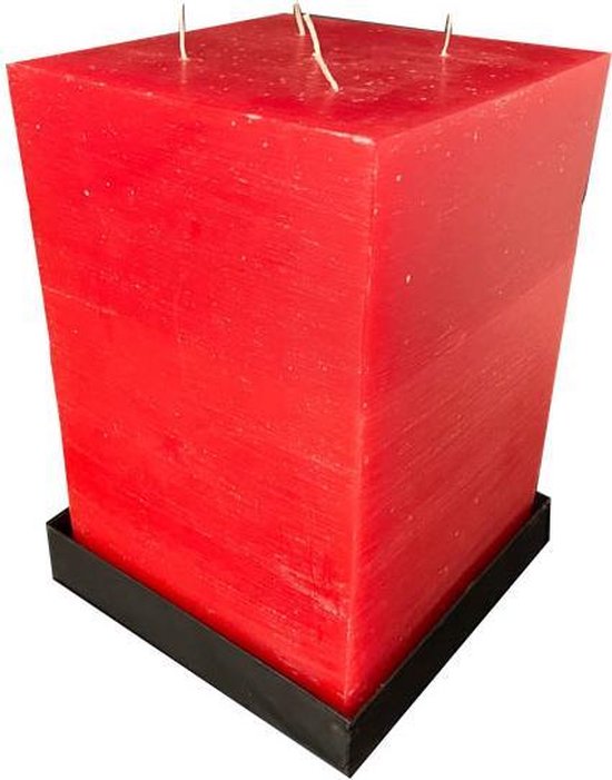 Mammoetkaars rood vierkant 400/200/200 mm