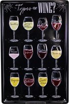 Wandbord - Types Of Wine ( Wijn soorten )