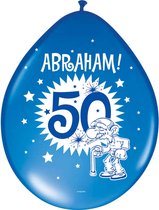 Abraham Ballonnen 8 stuks, div kleuren, 50 jaar, Verjaardag