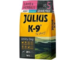 Julius K9 - Graanvrij hondenvoer - Hypoallergene hondenbrokken met lam & aardappel - Voor volwassen honden - 3kg