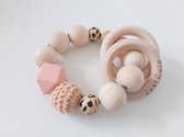 Bijtring - Just Cute - roze - beige - luipaard - meisje - kraam cadeau - Mijs