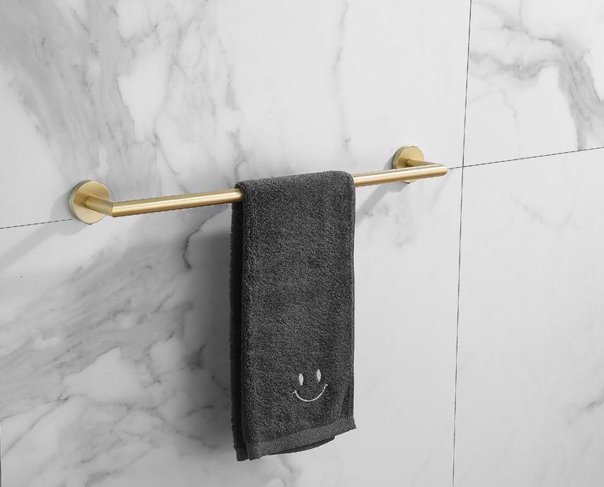 Ced'or Brass handdoekhouder 60cm geborsteld messing/mat goud