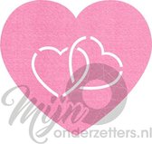 Hart in hart vilt onderzetters  - Roze - 6 stuks - 10 x 10 cm - Tafeldecoratie - Glas onderzetter - Valentijn - Cadeau - Woondecoratie - Tafelbescherming - Onderzetters voor glazen - Keukenbenodigdheden - Woonaccessoires - Tafelaccessoires