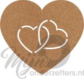 Hart in hart vilt onderzetters  - Lichtbruin - 6 stuks - 10 x 10 cm - Tafeldecoratie - Glas onderzetter - Valentijn - Cadeau - Woondecoratie - Tafelbescherming - Onderzetters voor