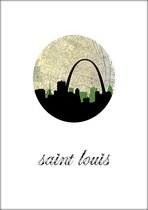 Steden Poster - Saint Louis Skyline - Wandposter 60 x 40 cm
