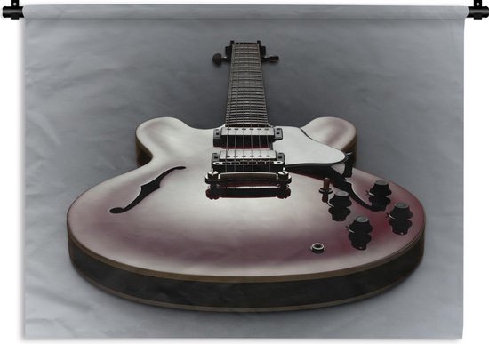 Wandkleed Elektrische gitaar - Een donkerrode elektrische gitaar Wandkleed katoen 60x45 cm - Wandtapijt met foto