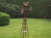 Bouchon de jardin Coq - girouette - couleur rouille - 1,55 m de haut - image de jardin - décoration de jardin - moulin à vent