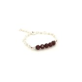 Tavirozsa Baby Armbandje - Geboorte steen Januari - Zilver - 11 + 2 cm - Kraamcadeau meisje